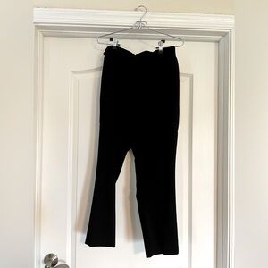 Black trousers with tie waist.